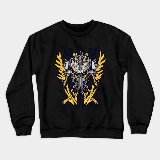 Mecha Skull S02 D53 Crewneck Sweatshirt by Houerd